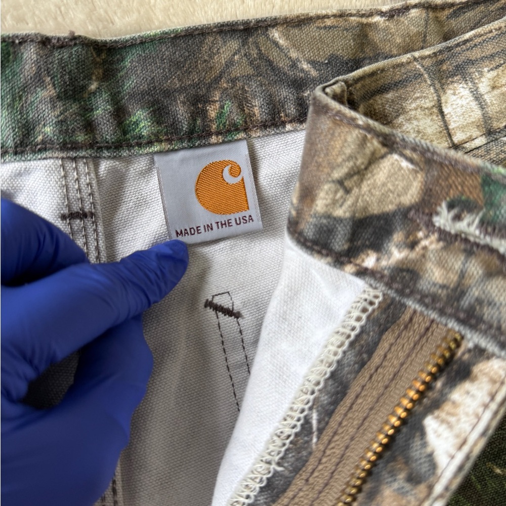 NWOT Carhartt RealTree Camo Carpenter Pants B235 977 Mens 33 x32 Made in USA - Picture 7 of 7